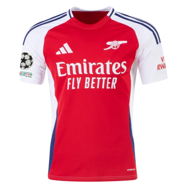 adidas Arsenal Home Jersey w/ Champions League Patches 24/25 (Better Scarlet/White)