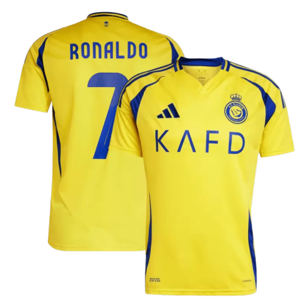 ADIDAS CRISTIANO RONALDO AL NASSR HOME JERSEY 24/25 (IMPACT YELLOW/ROYAL BLUE) - Image 2